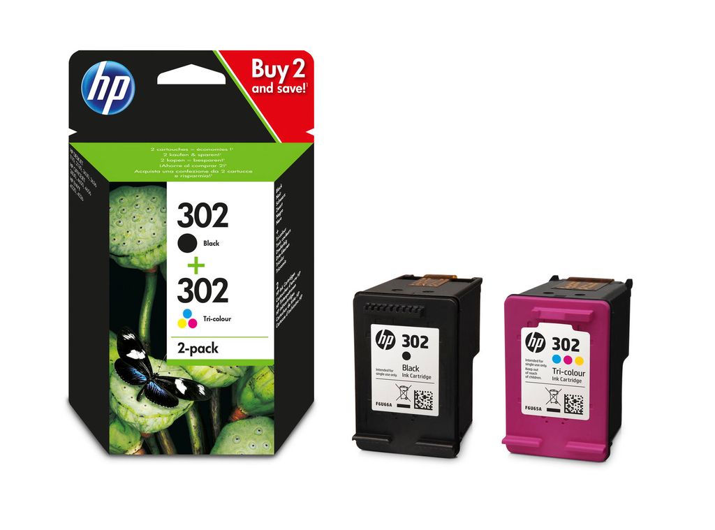 HP 302 Black And Colour Multipack Genuine Original Inkjet Cartridges
