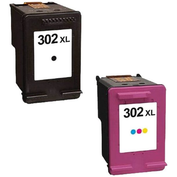 Refilled Ink For HP 302 XL Black And 302XL Colour Inkjet Cartridges
