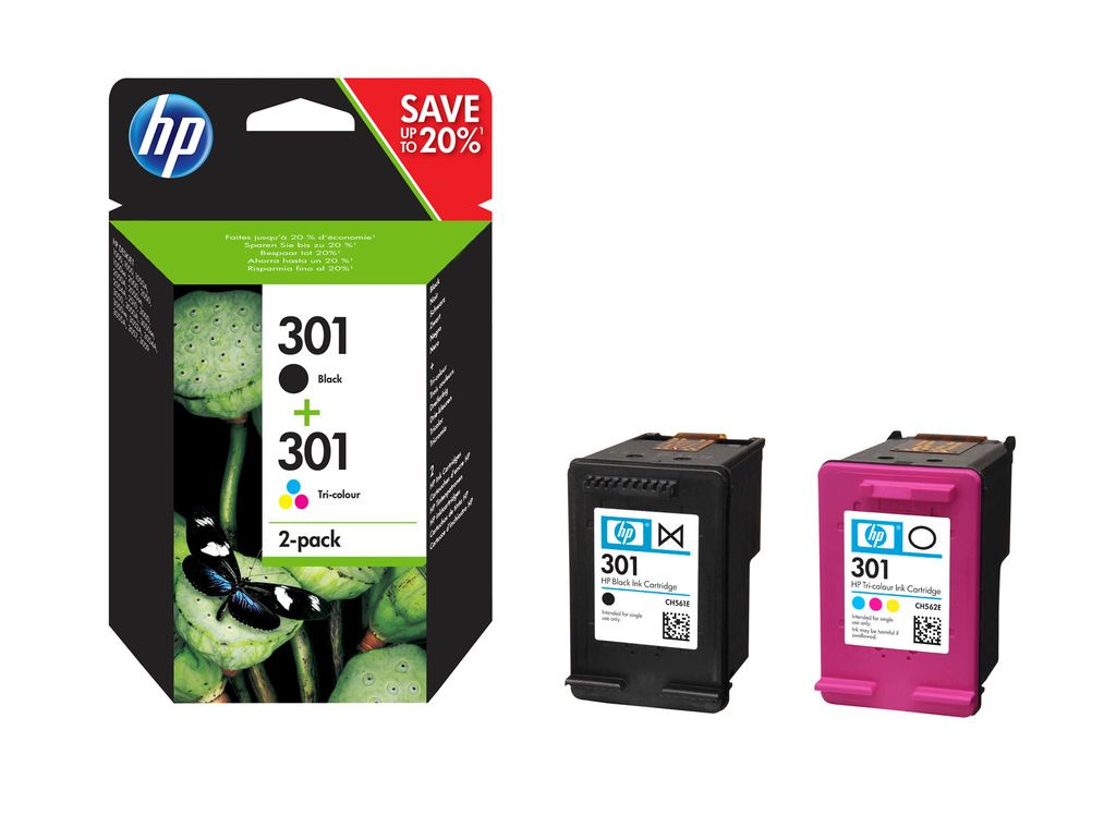 HP 301 Black And Colour Multipack Genuine Original Inkjet Cartridges